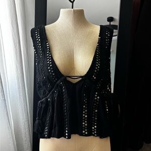 Forever That Girl/Anthropologie Sequin Cropped Tank